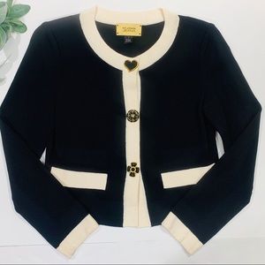 St. John Jeans | Black and Cream 3 Button Cardigan